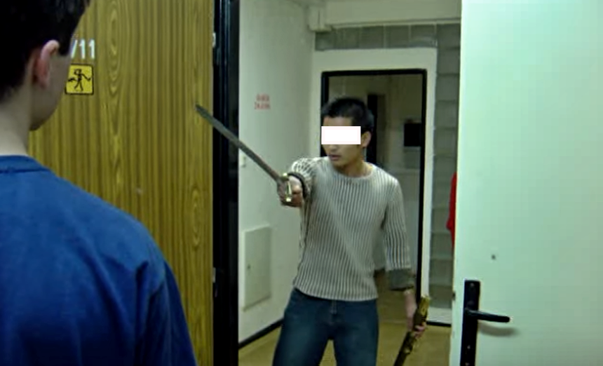 útočník na ubytovně VŠB v Praze, zdroj - youtube